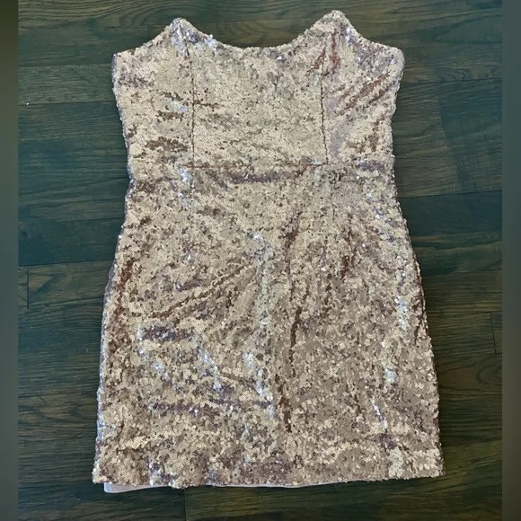 Lulus Shining Bright Gold Sequin Strapless Bodycon Mini Dress - Picture 2 of 4